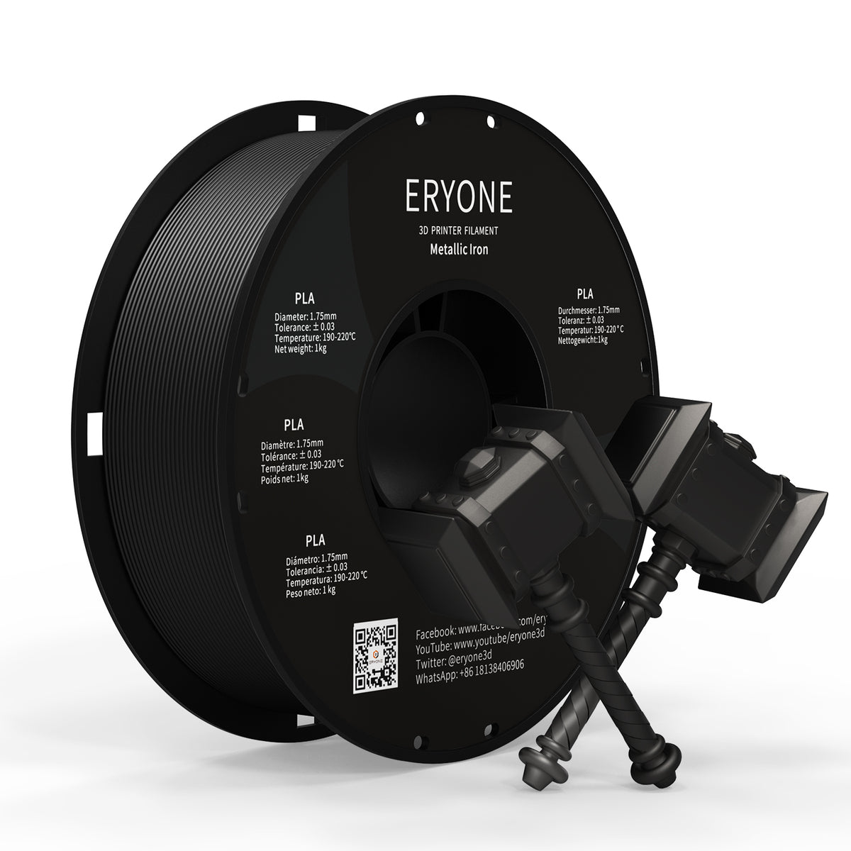 Eryone - PLA Standard - Noir Carbon (Carbon Black) - 1.75mm - 1 Kg