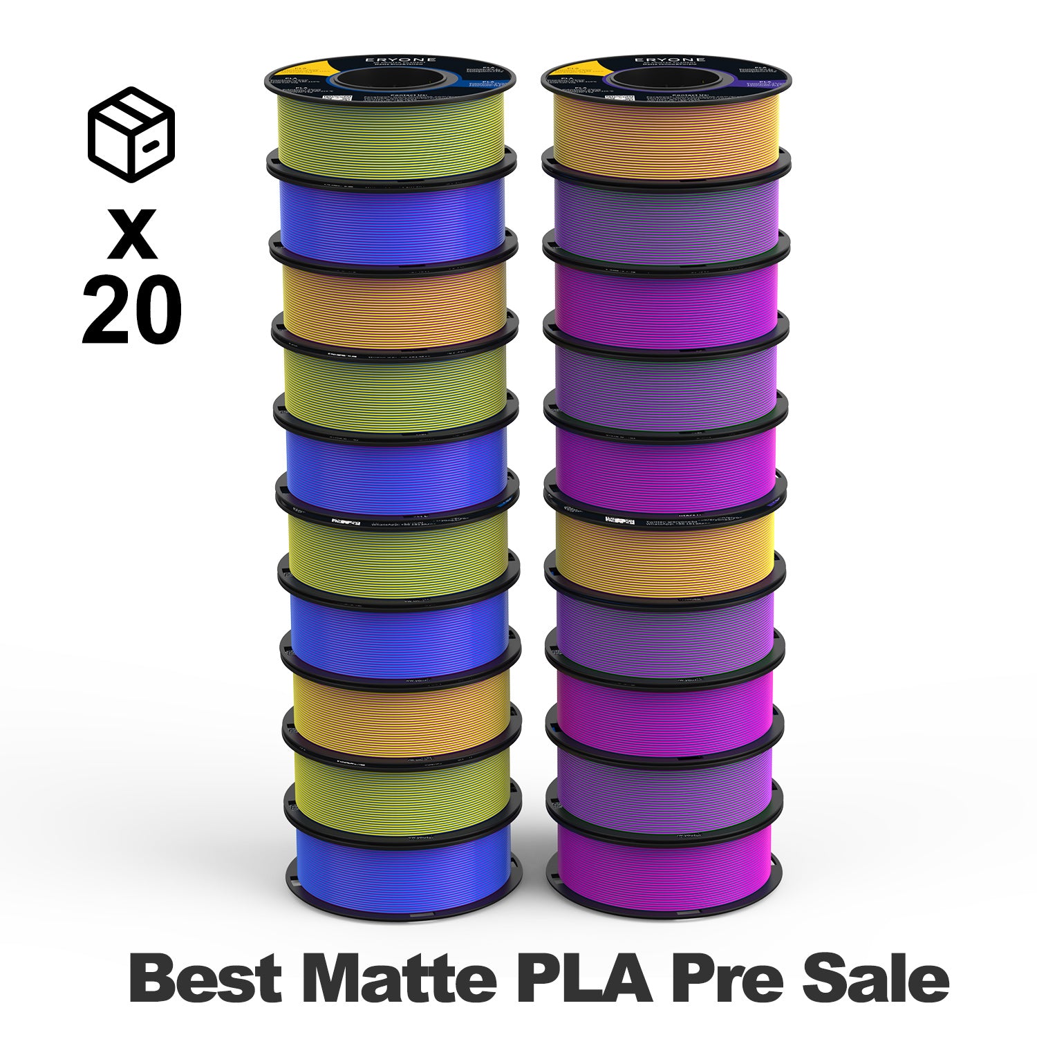 Pre-Sale- ERYON Matte Dual-Color PLA Filament for 3D Printers,1kg +FREE SHIPPING(MOQ:20 rolls,can mix color)