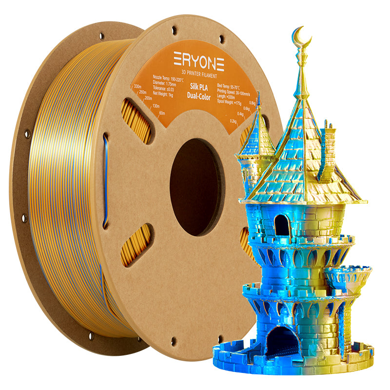 ERYONE Seiden-Zweifarben-PLA-Filament für 3D-Drucker, 1 kg (2,2 LBS)/Spule 1,75 mm, Genauigkeit +/- 0,03 mm 