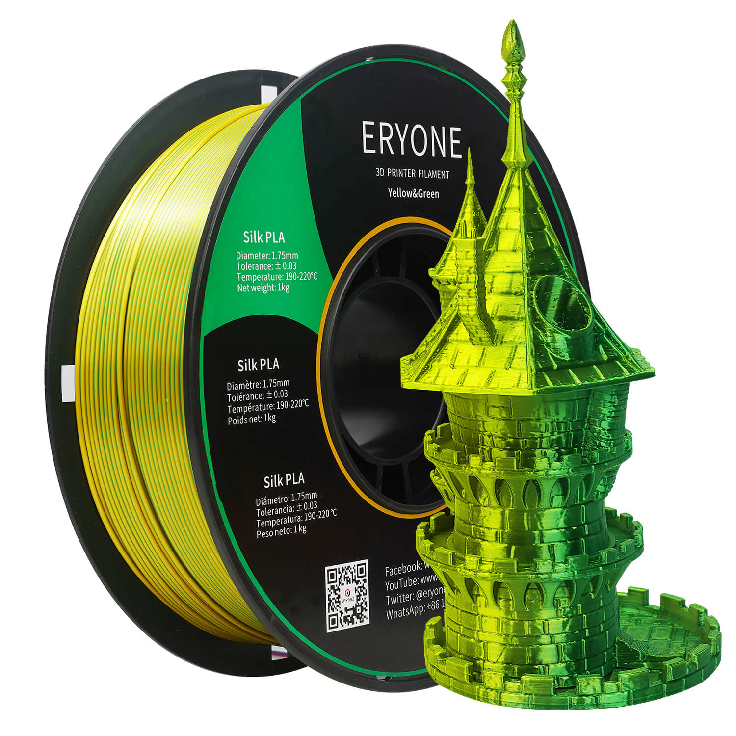 Eryone Pla High end Silk 3d Printer Filament 3d Printing - Temu