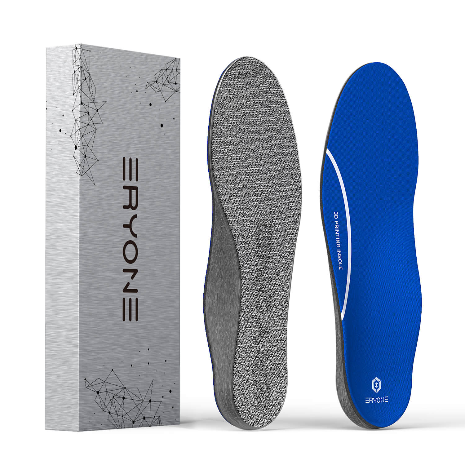 ERYONE Arch Support Insoles & Inserts - 3D Printed Orthotics Inserts for Men & Women Relief Foot Pain Flat Feet Sports Shock Absorption - Plantar Fasciitis Insoles for Running Walking Hiking