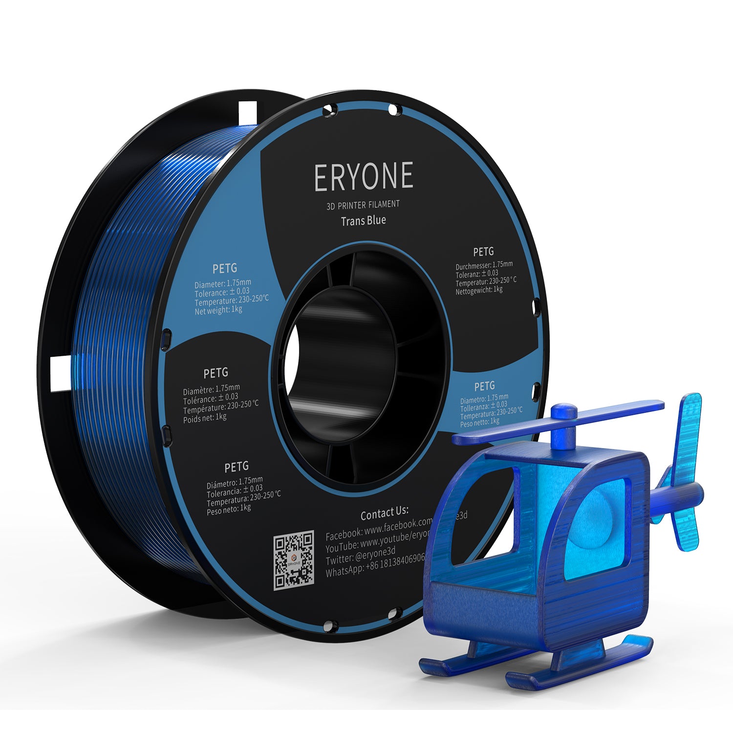 ERYONE PETG 3D Filament 1kg +FREE SHIPPING(MOQ:10 rolls,can mix color) - eryone3d