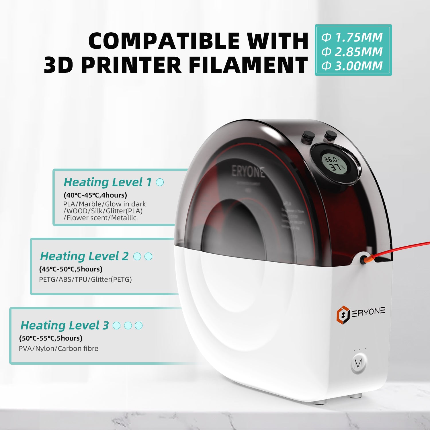 ERYONE Snail 3D Filament Dryer Box M2(Dry heating Option)