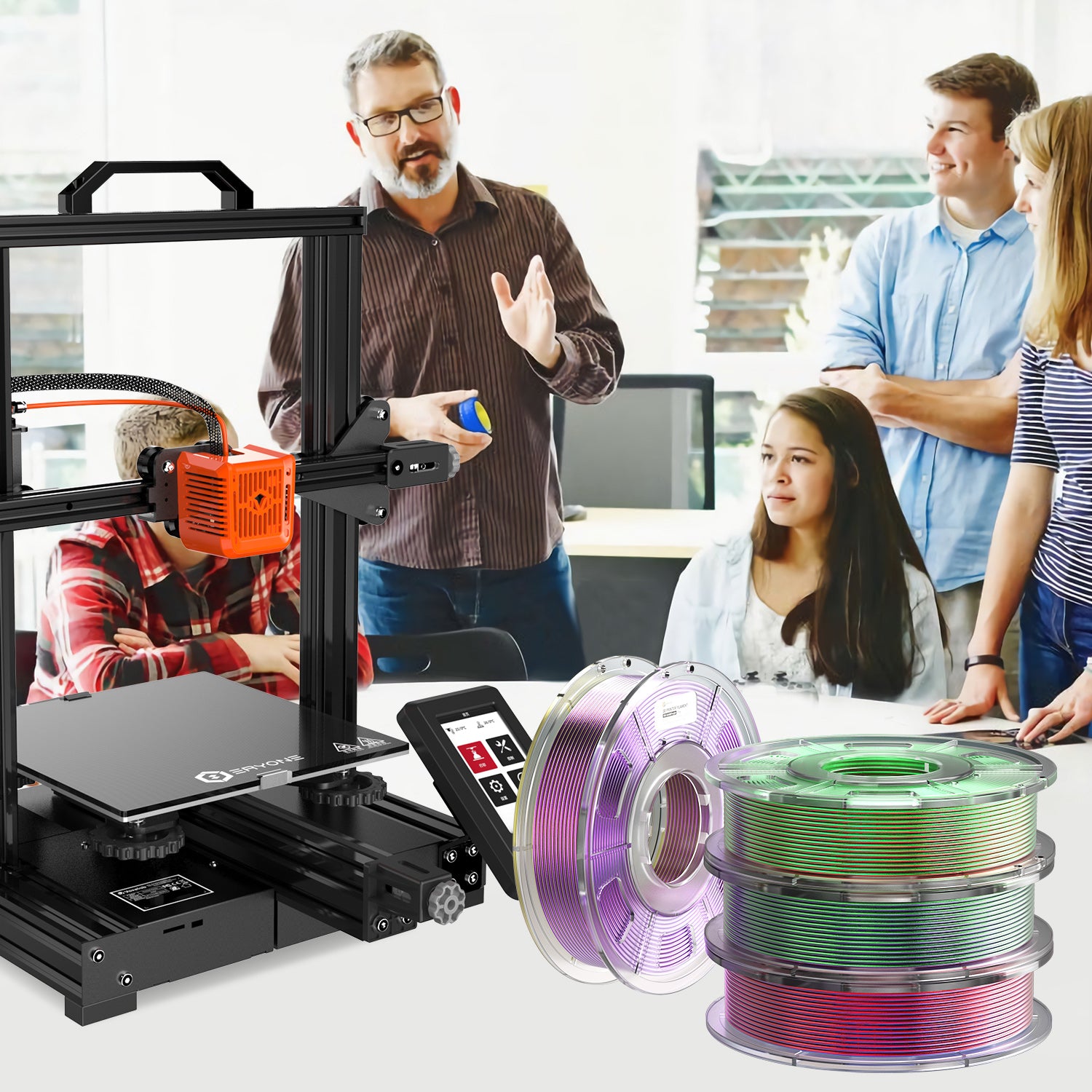 ERYONE Triple-Color Silk PLA Filament for 3D Printers – Lakeland
