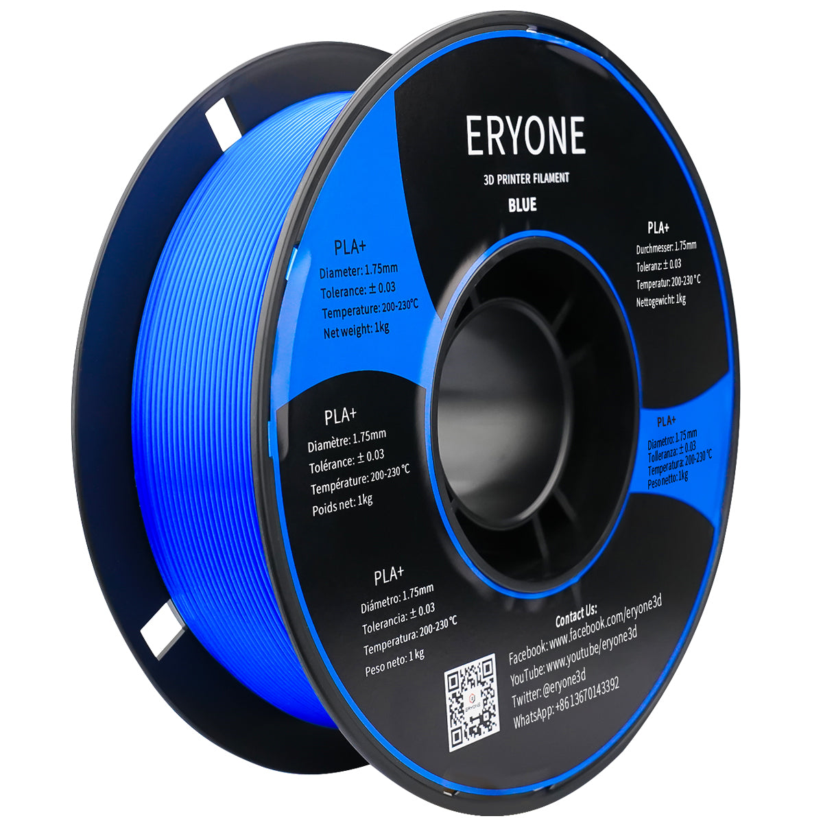 ERYONE PLA+ 3D Printer Filament, Dimensional Accuracy +/- 0.05 mm 1kg (2.2LBS)/Spool, 1.75mm - eryone3d