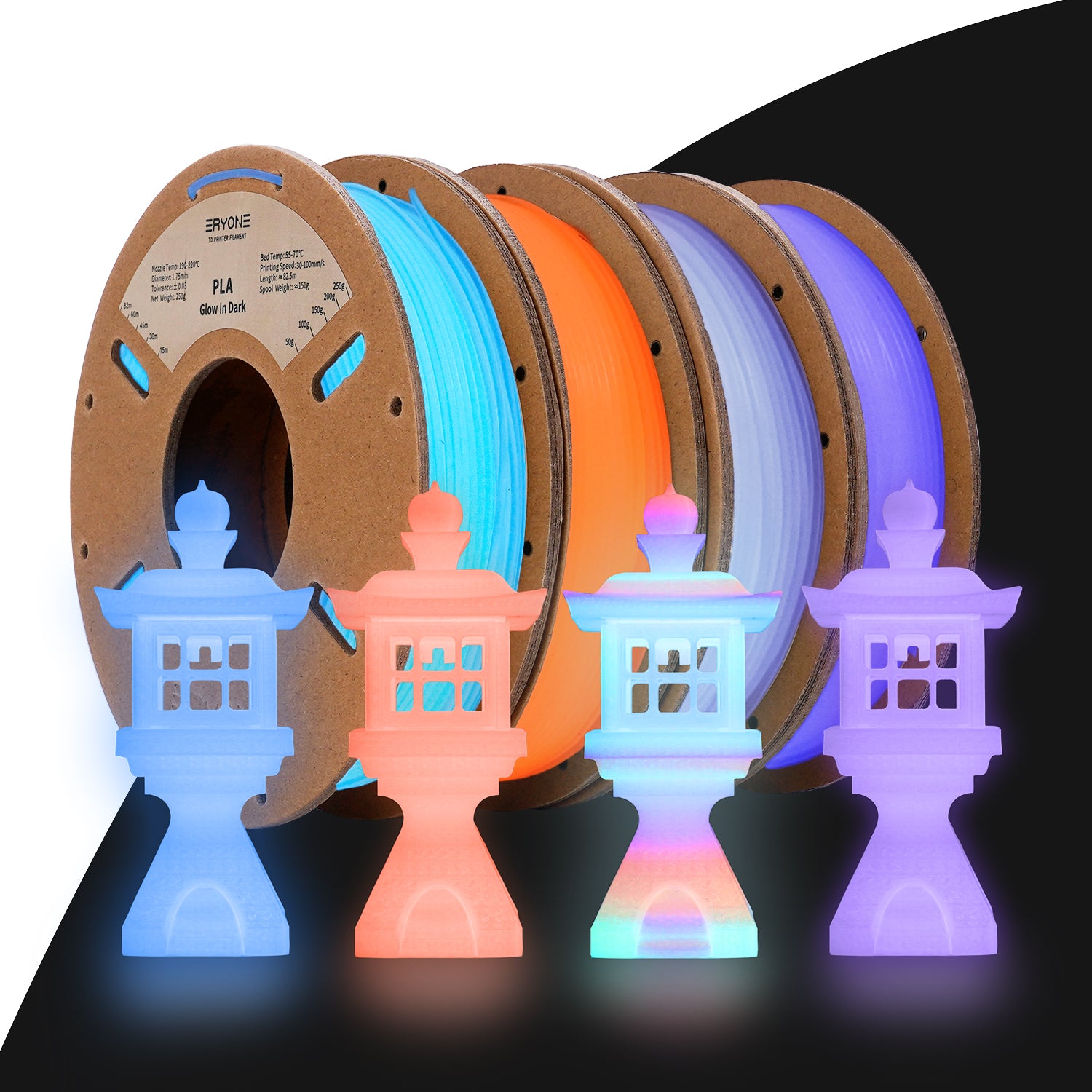 Luminious Filament PLA Luminous 3D Printer Filament, 1.75mm(1kg) | Eryone – eryone3d
