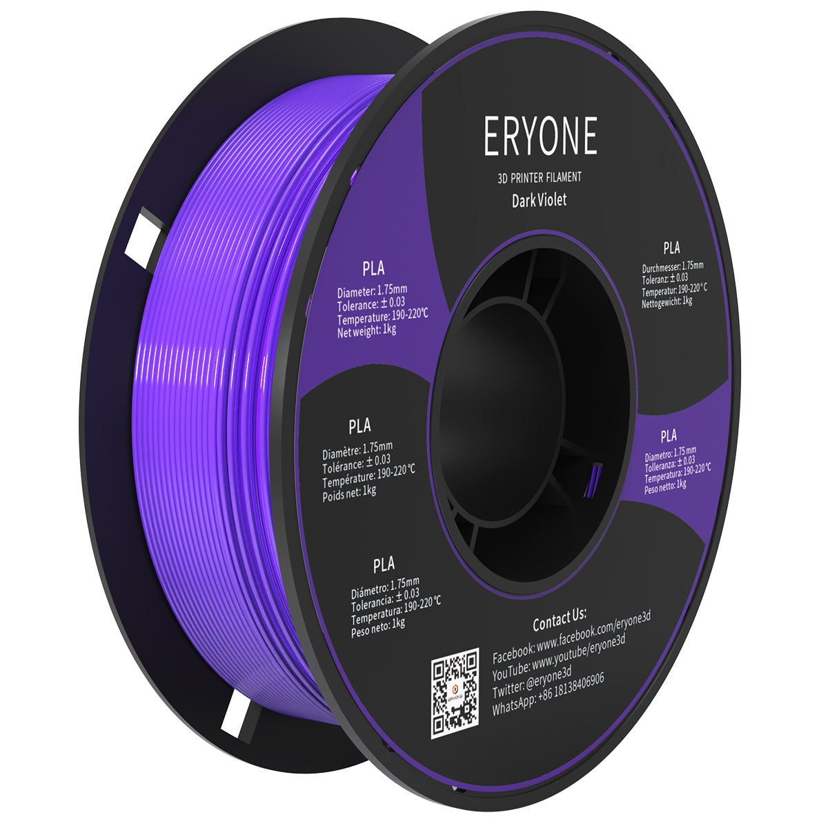 ERYONE Filament PLA en soie tricolore 1,75 mm, filament pour